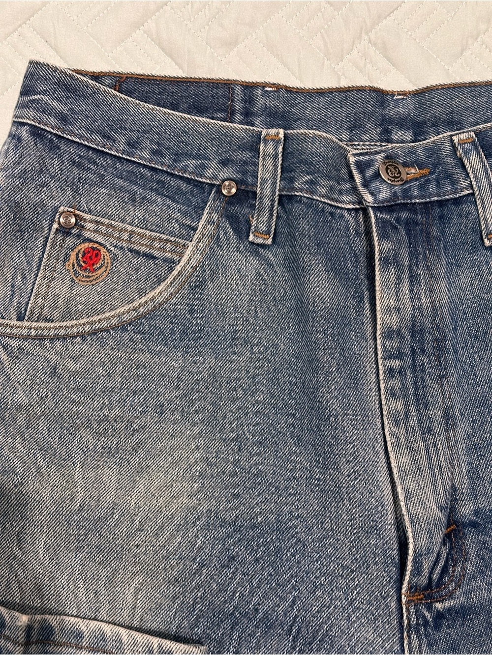 Wrangler Jeans Mens 34x36 Blue Baggy Wide Leg Y2K Streetwear Denim Pants - Picture 2 of 6